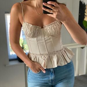 H&M Brock Collection Linen-blend Corset-style Top
